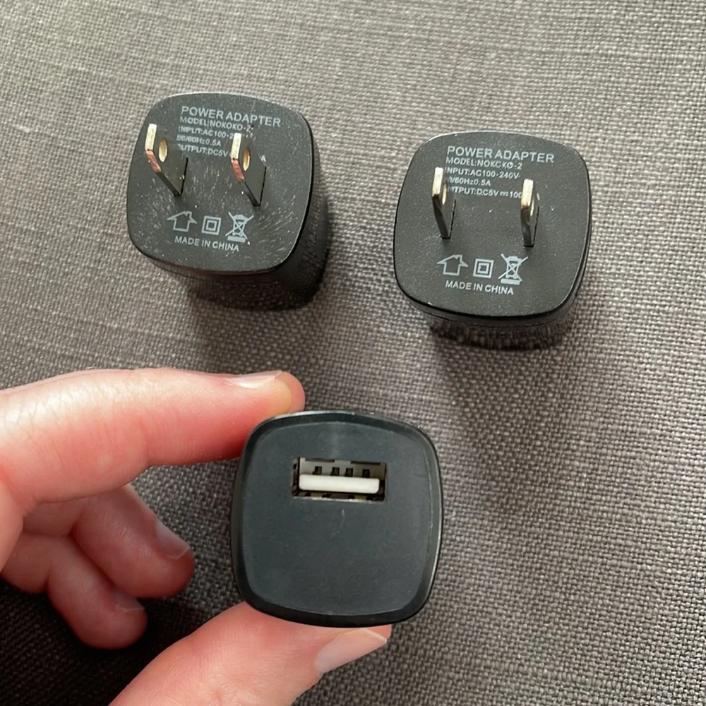 3 Black USB Power Adapters